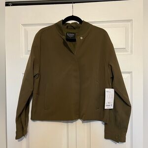 Athleta Endless Bomber Jacket, Green, Large, BNWT